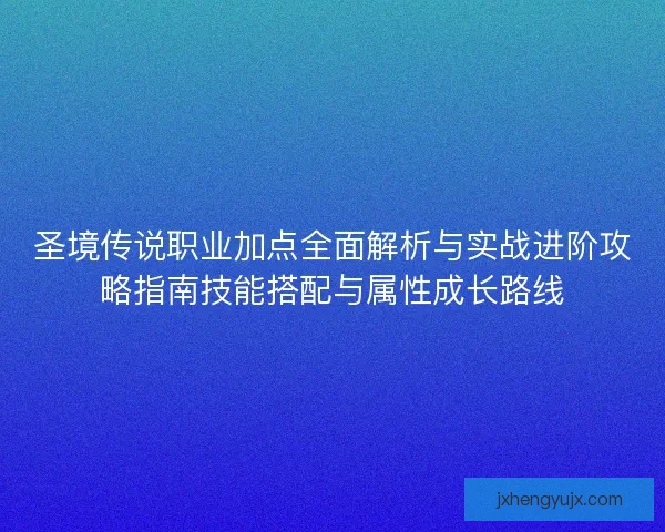 圣境传说职业加点全面解析与实战进阶攻略指南技能搭配与属性成长路线