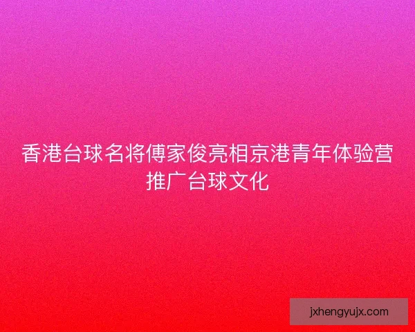 香港台球名将傅家俊亮相京港青年体验营推广台球文化